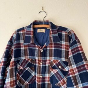 Vintage 80’s men’s Sears quilted‎ flannel jacket shacket size XL tall